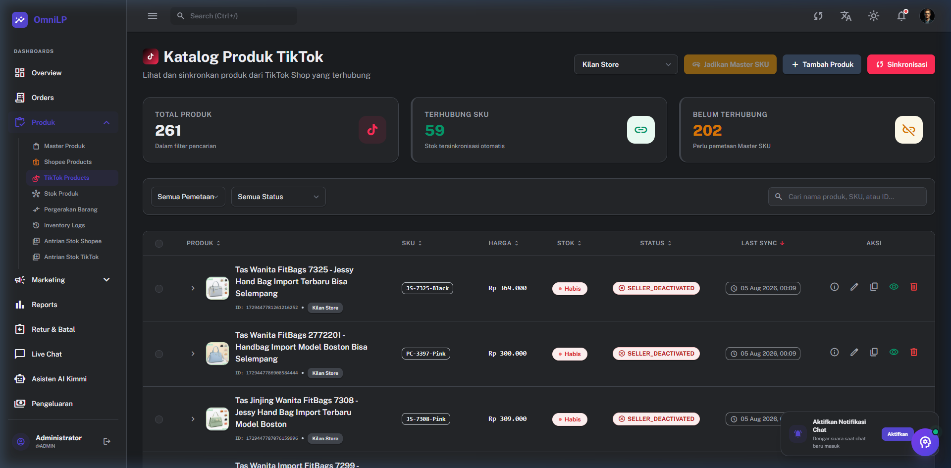 KilanOmni Dashboard Overview